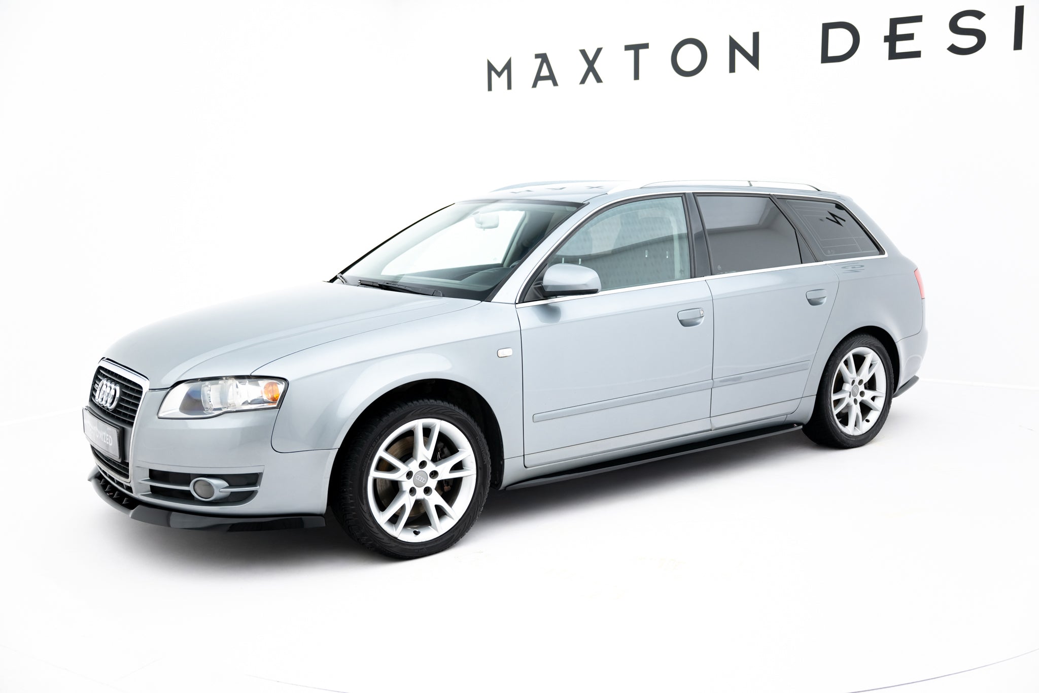 Maxton Design Street+ Seitenschweller Leisten passend für V.1 passend für Audi S4 / A4 / A4 S-Line B6 / B7 schwarz Hochglanz
