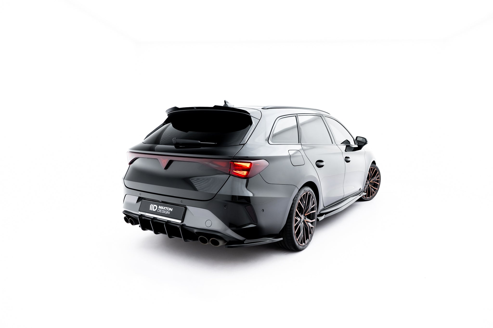 Maxton Design Heck Ansatz Flaps Diffusor V.4 passend für Cupra Leon ST Mk1 Facelift schwarz Hochglanz