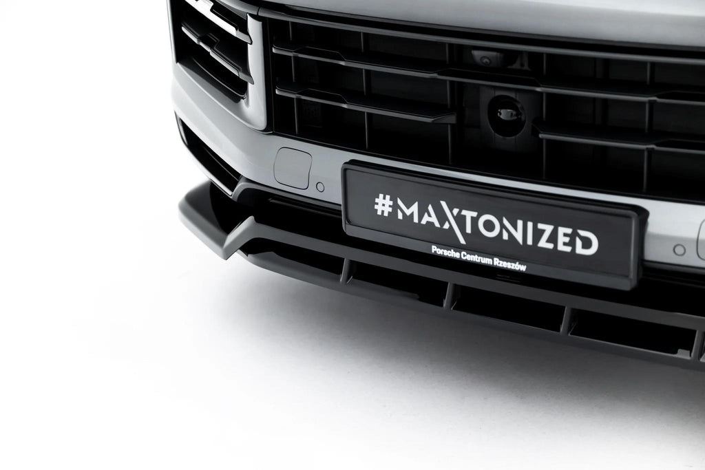 Maxton Design Street+ Spoilerlippe Front Ansatz passend für Porsche Cayenne SUV / Coupe Mk3 Facelift schwarz Hochglanz