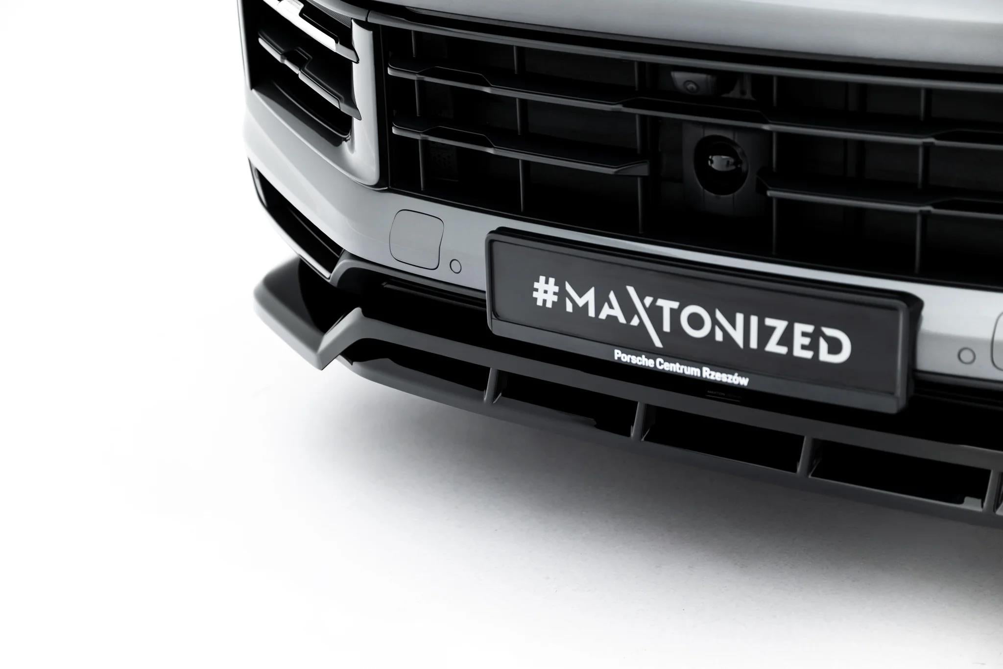 Maxton Design Street+ Spoilerlippe Front Ansatz passend für Porsche Cayenne SUV / Coupe Mk3 Facelift schwarz Hochglanz