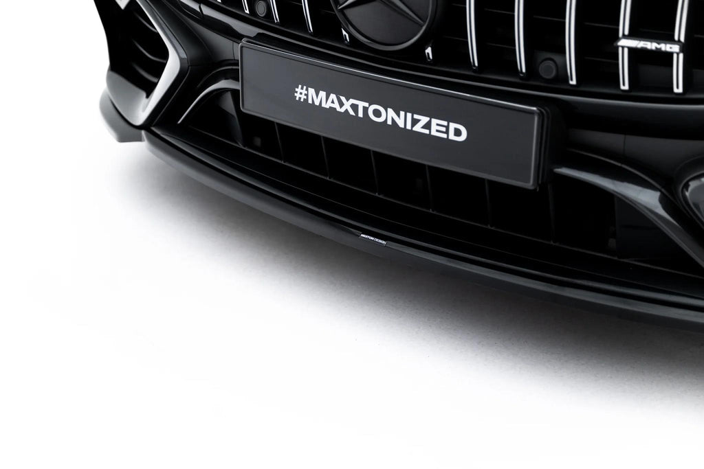 Maxton Design Street+ Spoilerlippe Front Ansatz V.2 passend für Mercedes-AMG C63 Limousine / Kombi W206 / S206 schwarz Hochglanz