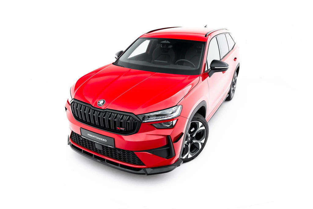 Maxton Design Street+ Spoilerlippe Front Ansatz passend für Skoda Kodiaq RS Mk2 schwarz Hochglanz