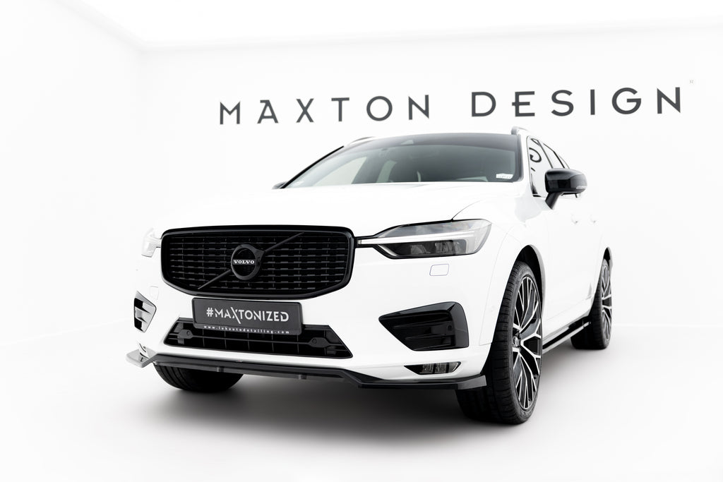 Maxton Design Street+ Spoilerlippe Front Ansatz V.1 passend für Volvo XC60 Mk2 R-Design schwarz Hochglanz