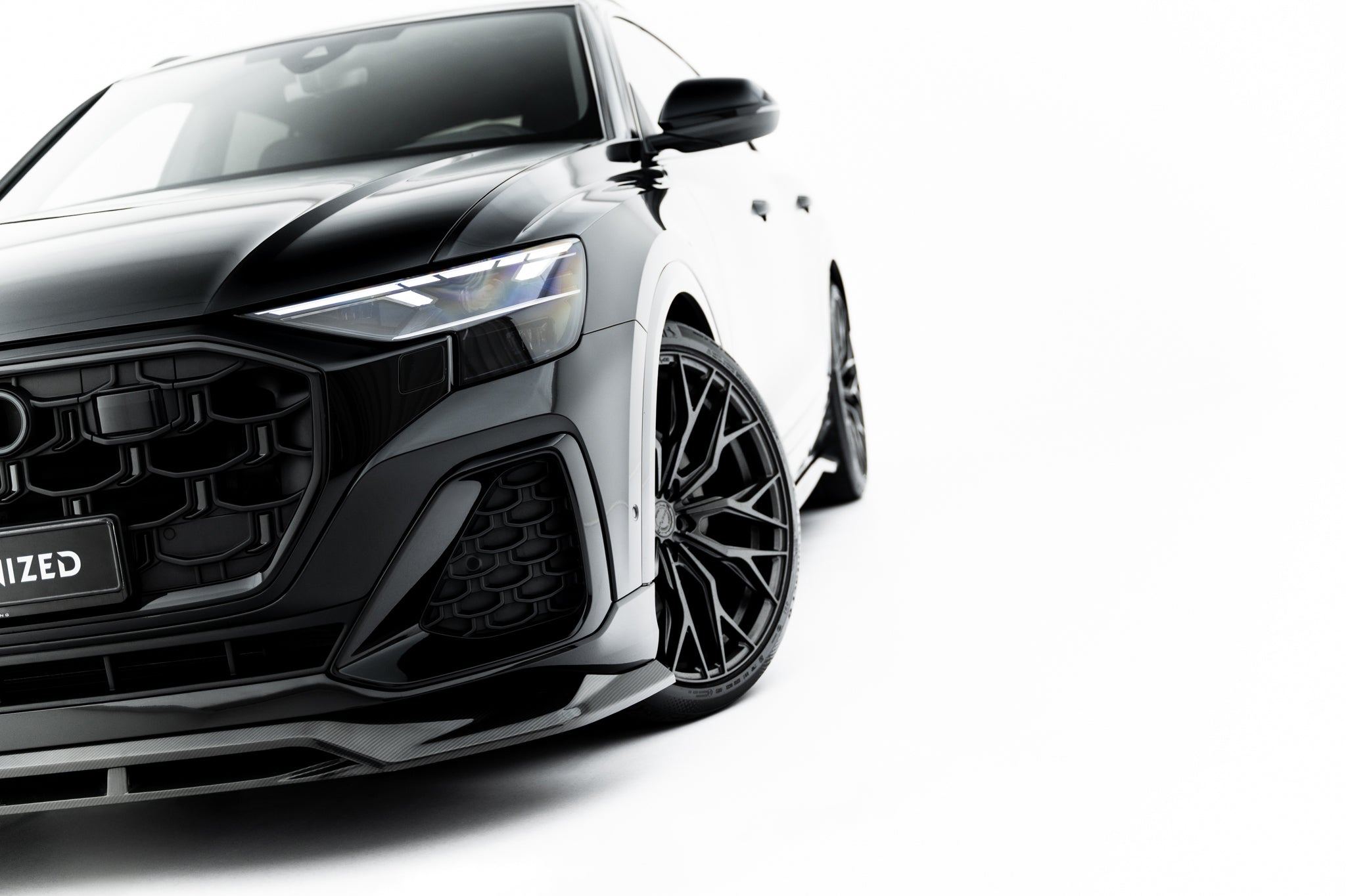 Maxton Design Prepreg Carbon Fiber Street+ Spoilerlippe Front Ansatz passend für Audi SQ8 / Q8 S-Line Mk1 Facelift