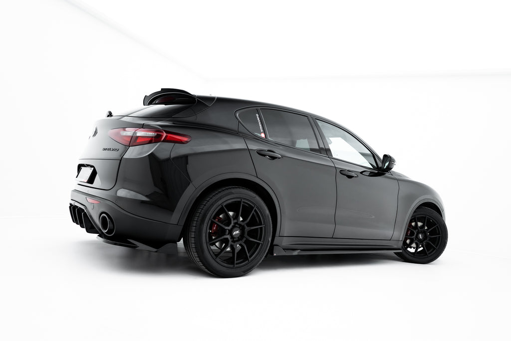 Maxton Design Street+ Seitenschweller Leisten V.2 passend für Alfa Romeo Stelvio Mk1 schwarz Hochglanz