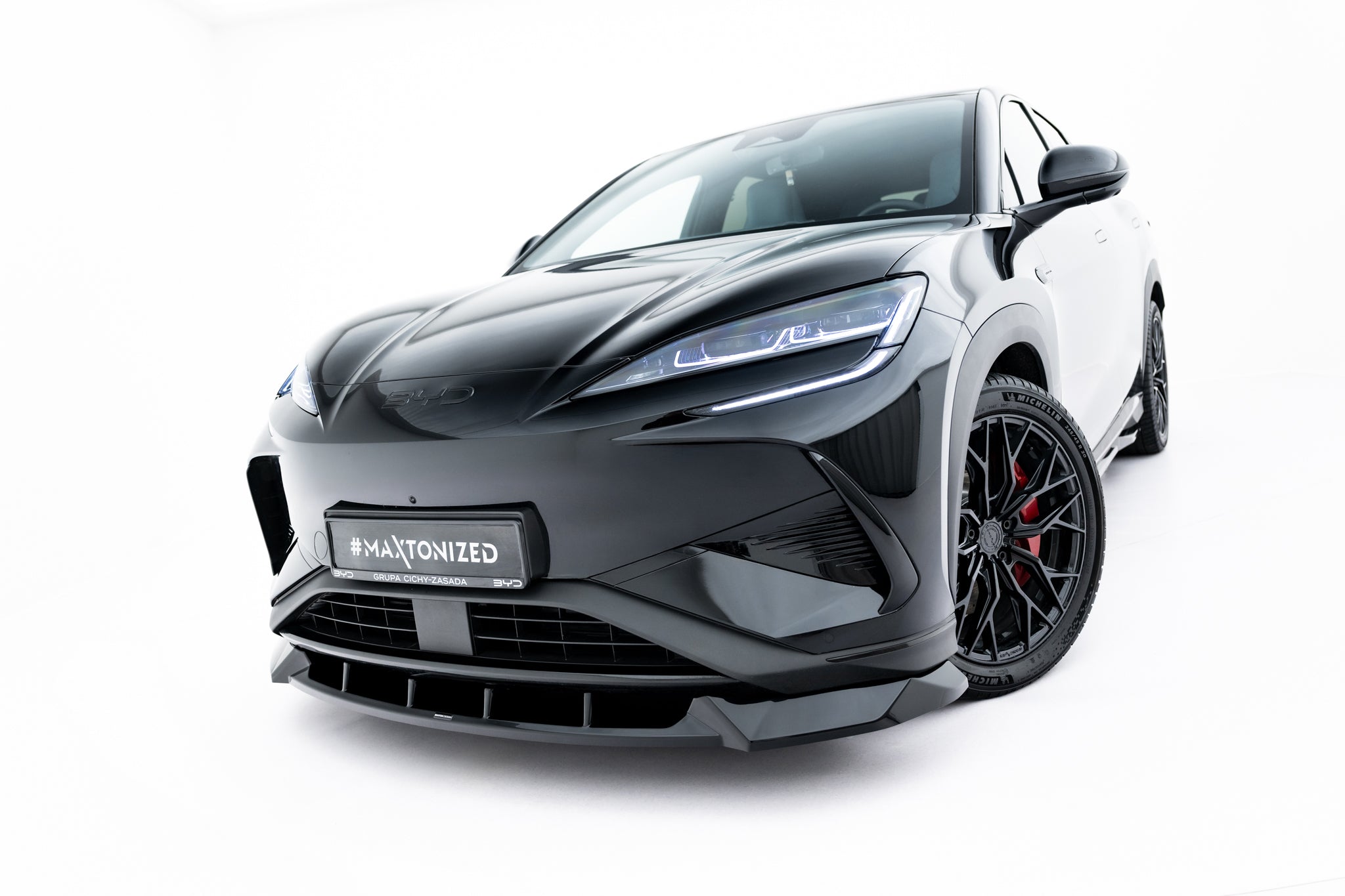 Maxton Design Street+ Spoilerlippe Front Ansatz passend für BYD Sealion 7 Mk1 schwarz Hochglanz