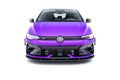 Maxton Design Street+ Spoilerlippe Front Ansatz V.2 passend für VW Golf R Variant Mk8 Facelift schwarz Hochglanz