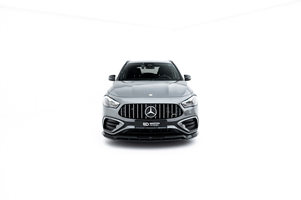 Maxton Design Street+ Spoilerlippe Front Ansatz V.1 passend für Mercedes-AMG GLA 35 H247 Facelift schwarz Hochglanz