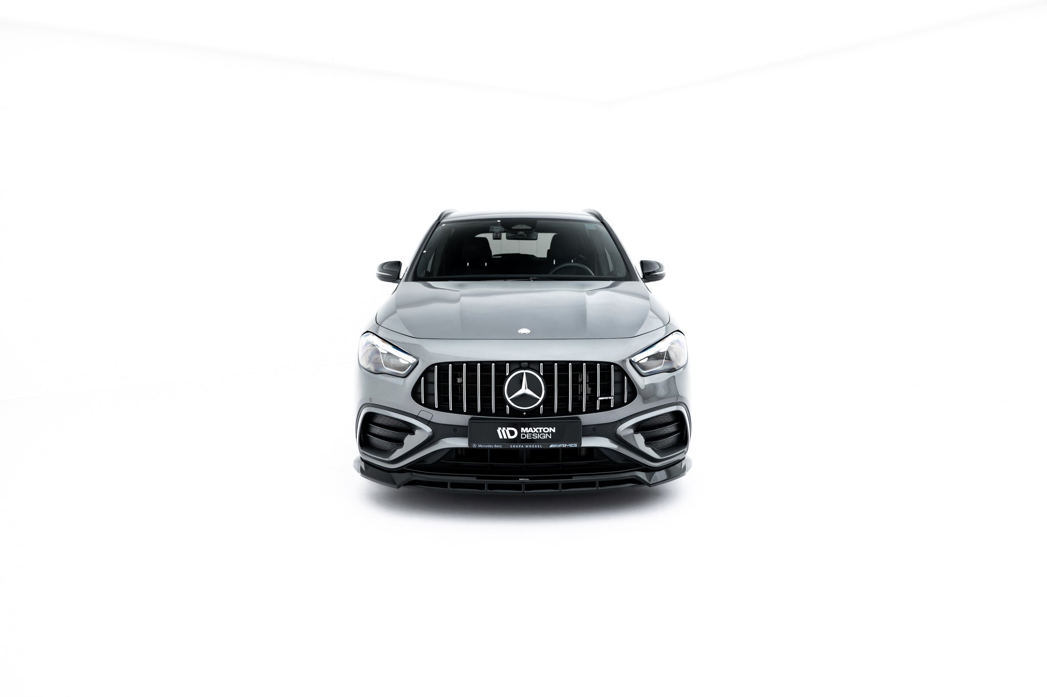 Maxton Design Street+ Spoilerlippe Front Ansatz V.1 passend für Mercedes-AMG GLA 35 H247 Facelift schwarz Hochglanz