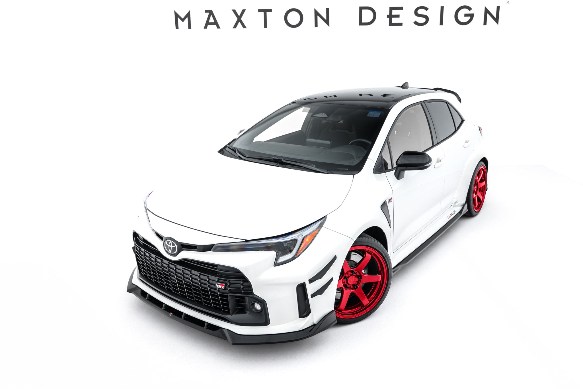 Maxton Design Street+ Spoilerlippe Front Ansatz V.2 passend für Toyota GR Corolla Mk12 schwarz Hochglanz