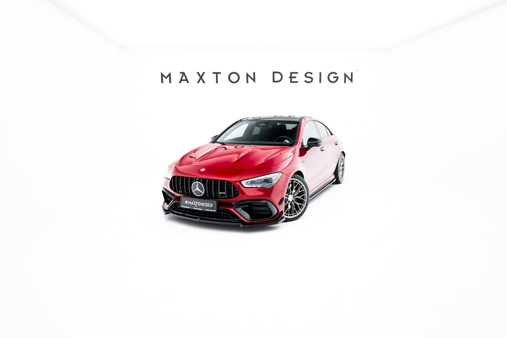 Maxton Design Street+ Spoilerlippe Front Ansatz V.5 passend für Mercedes-AMG CLA 45 Aero C118 schwarz Hochglanz