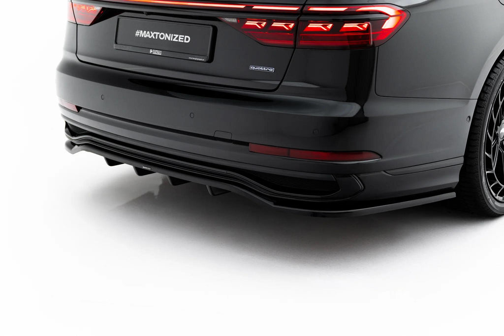 Maxton Design Street+ Mittlerer Diffusor Race Passend für Audi A8 S-Line Long D5 Facelift Schwarz Hochglanz