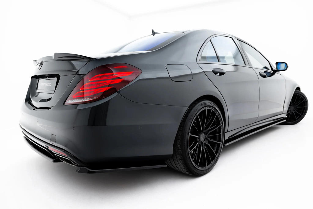 Maxton Design Heck Ansatz Flaps Diffusor Passend für Mercedes-Benz S AMG-Line W222 Schwarz Hochglanz