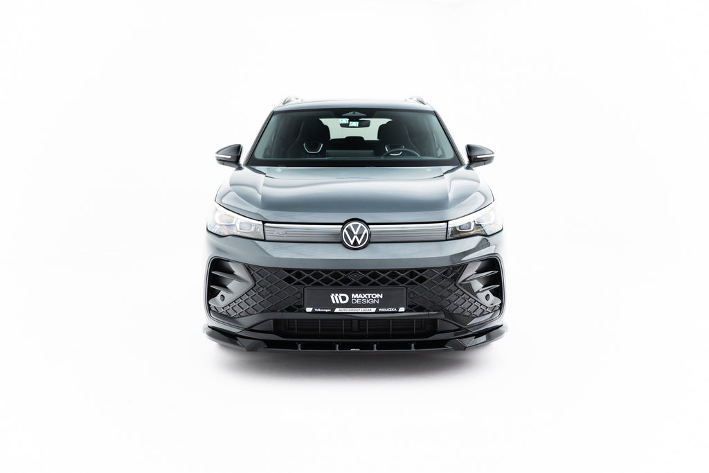 Maxton Design Street+ Spoilerlippe Front Ansatz V.1 passend für VW Tiguan R-Line Mk3 schwarz Hochglanz