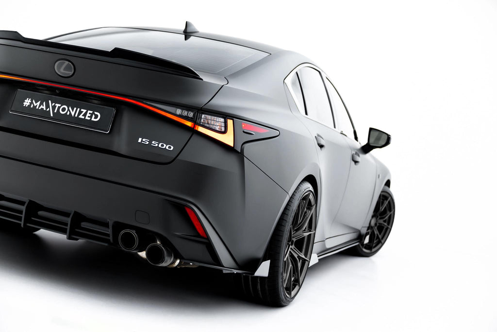Maxton Design Street Pro Heck Ansatz Flaps Diffusor + Flaps passend für Lexus IS 500 Mk3 Facelift 2 (XE30) schwarz Hochglanz