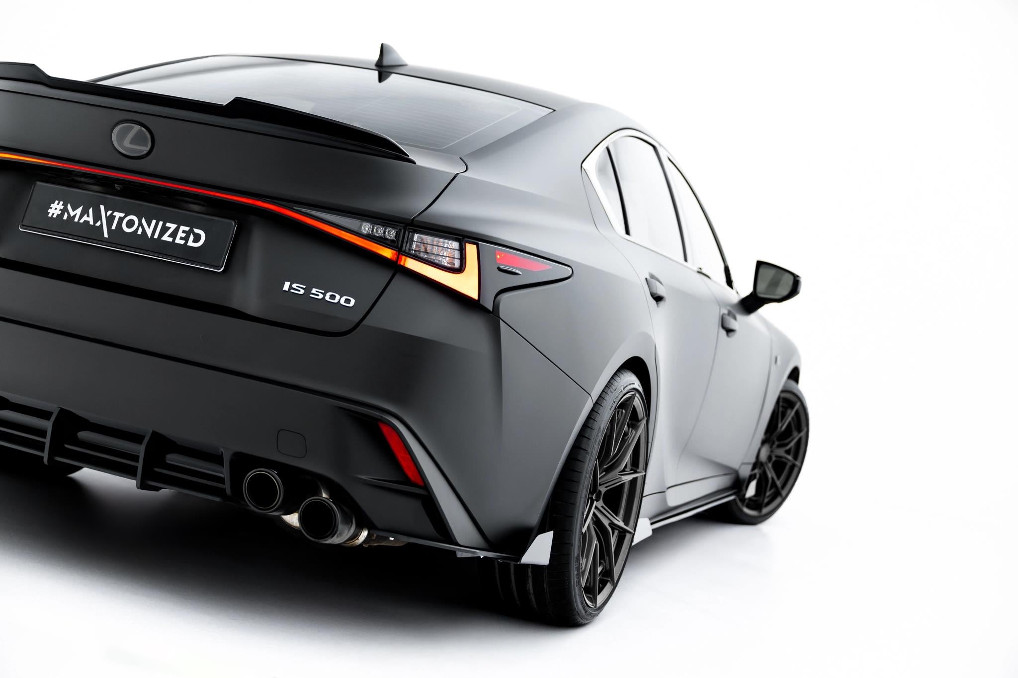 Maxton Design Street Pro Heck Ansatz Flaps Diffusor + Flaps passend für Lexus IS 500 Mk3 Facelift 2 (XE30) schwarz Hochglanz