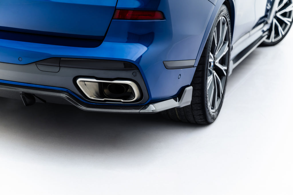 Maxton Design Prepreg Carbon Fiber Diffusor Heck Ansatz passend für BMW X7 M-Paket G07 / G07 Facelift (version mit towbar)