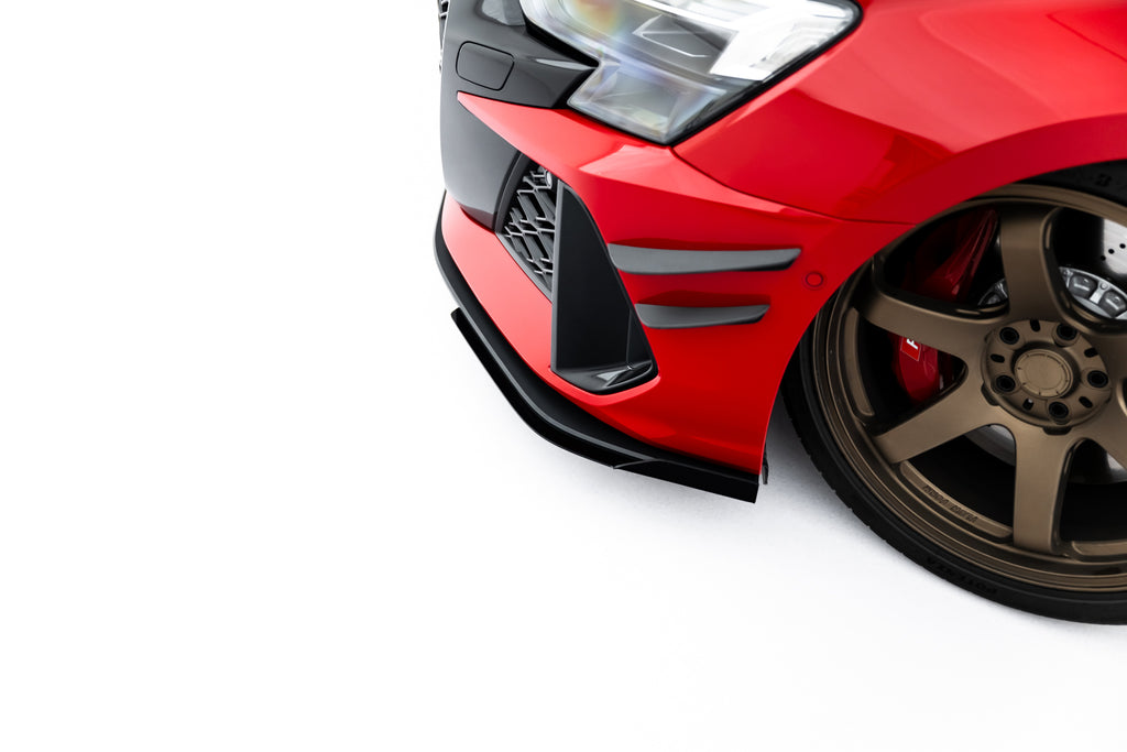 Maxton Design Front Stoßstange Flaps passend für Flaps Audi RS3 Sportback 8Y Facelift schwarz Hochglanz