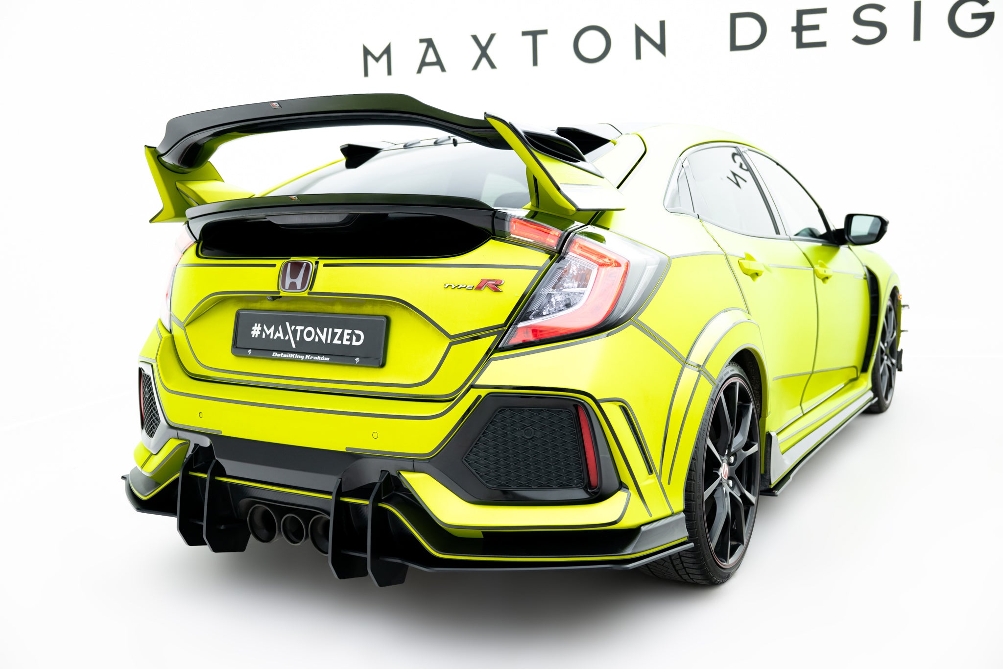 Maxton Design Robuste Racing Diffusor Heck Ansatz V.2 passend für Honda Civic Type-R Mk10 / Mk10 Facelift