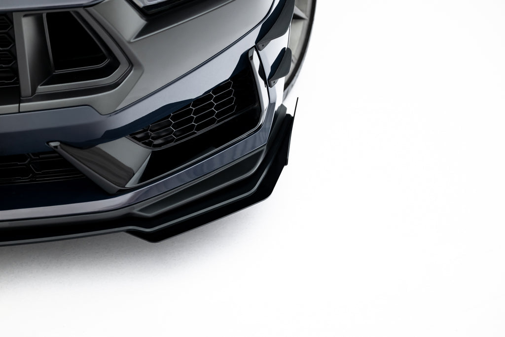 Maxton Design Front Stoßstange Flaps passend für Flaps Ford Mustang Dark Horse Mk7 schwarz Hochglanz