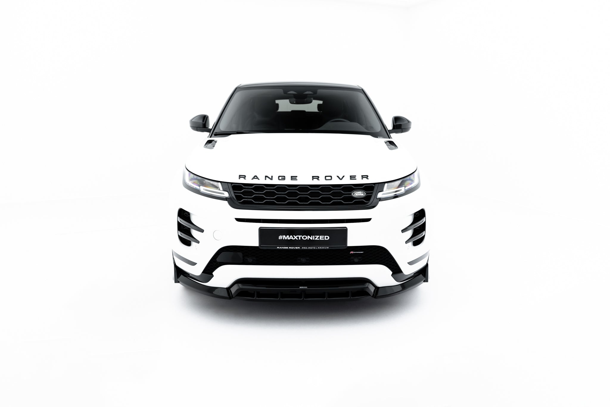 Maxton Design Street+ Spoilerlippe Front Ansatz passend für Land Rover Range Rover Evoque Dynamic Mk2 schwarz Hochglanz