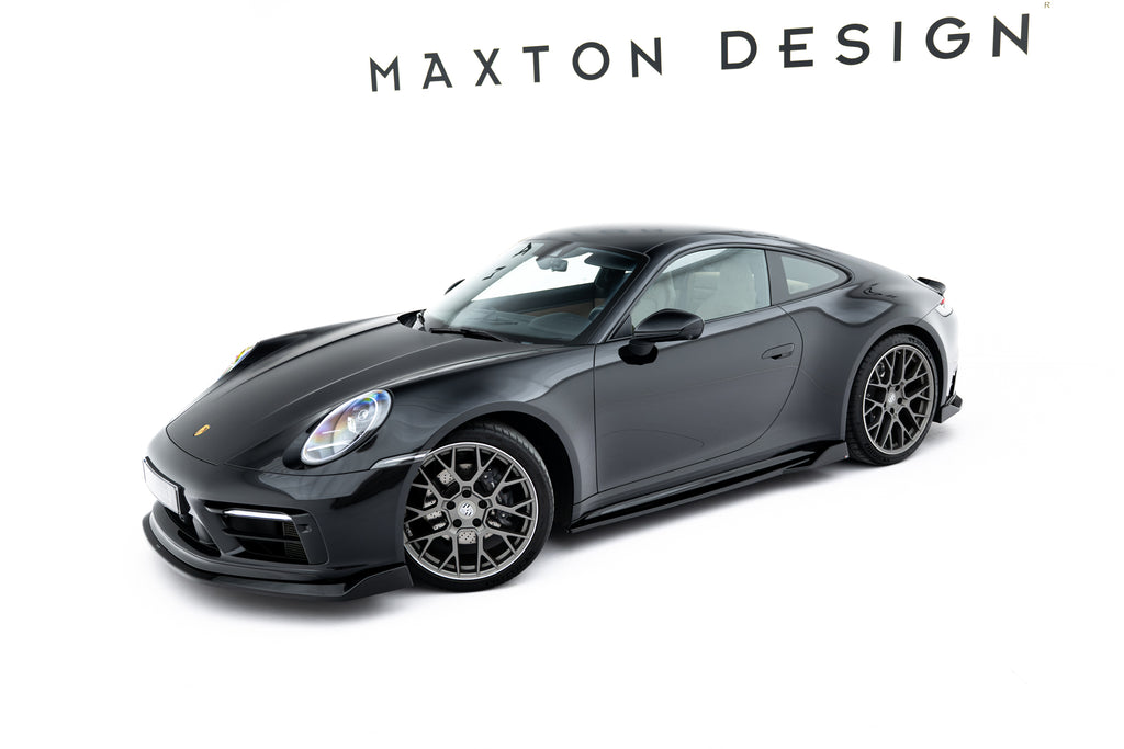 Maxton Design Street+ Seitenschweller Leisten V.2 passend für Porsche 911 Carrera Sport Design 992 schwarz Hochglanz