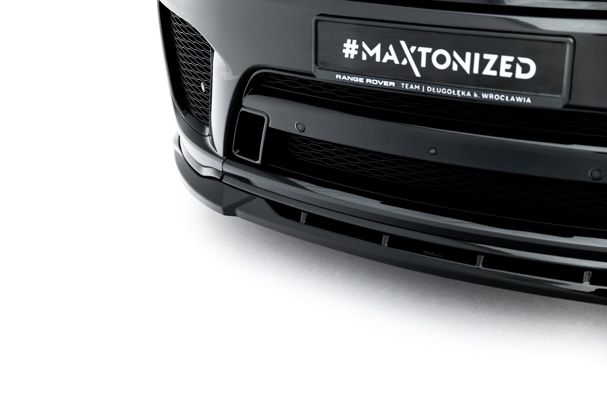 Maxton Design Street+ Spoilerlippe Front Ansatz passend für Land Rover Range Rover SVR Mk2 Facelift schwarz Hochglanz