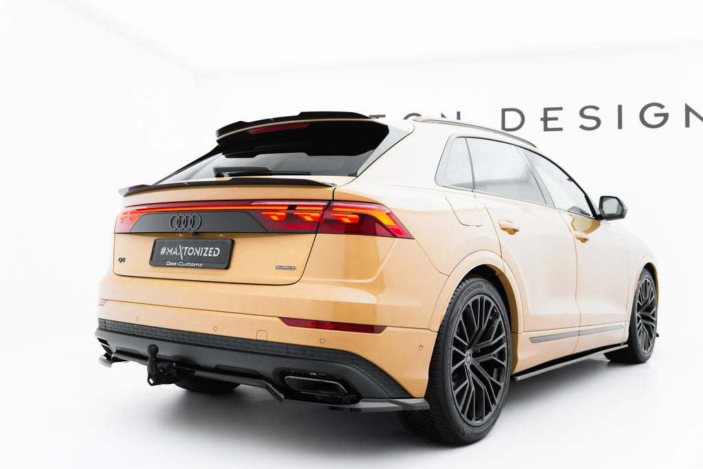 Maxton Design Street+ Mittlerer Diffusor RACE passend für Audi Q8 Mk1 Facelift schwarz Hochglanz