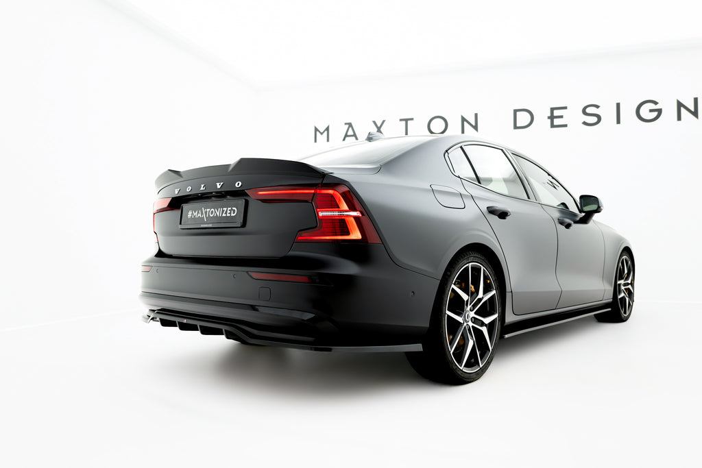 Maxton Design Spoiler CAP 3D passend für Volvo S60 R-Design Mk3 schwarz Hochglanz