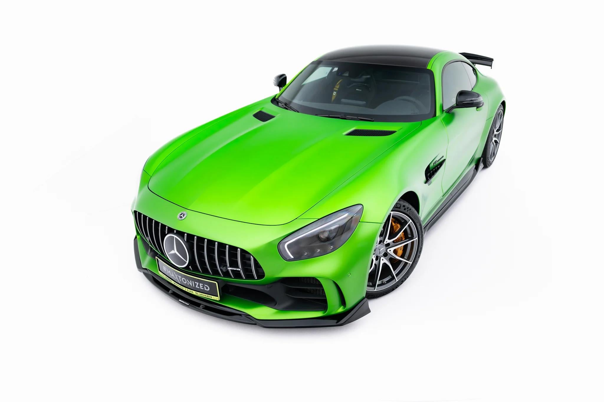 Maxton Design Street+ Spoilerlippe Front Ansatz passend für Mercedes-AMG GT R C190 Facelift schwarz Hochglanz