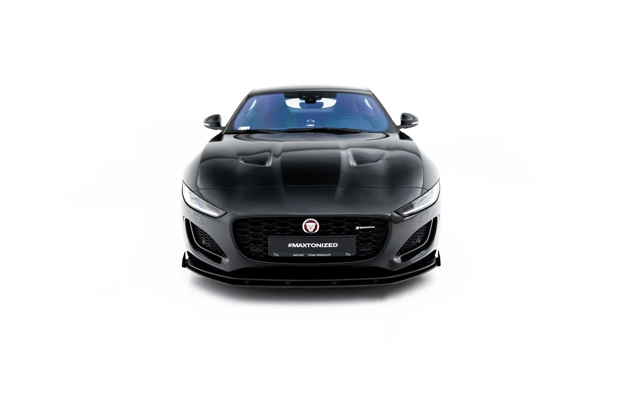 Maxton Design Front Stoßstange Flaps Passend für Flaps Jaguar F-Type X152 Facelift 2 Schwarz Hochglanz