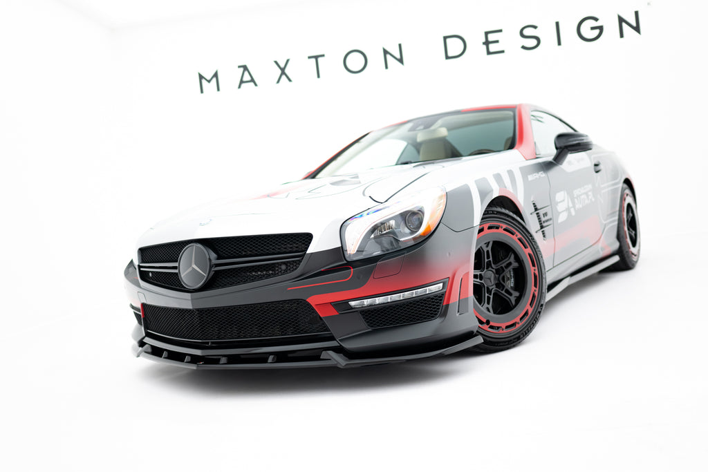 Maxton Design Street+ Spoilerlippe Front Ansatz V.1 passend für Mercedes-Benz SL 63 AMG R231 schwarz Hochglanz