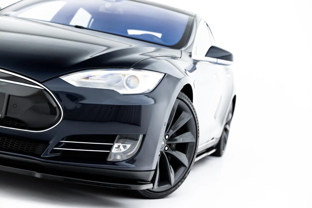 Maxton Design Street+ Spoilerlippe Front Ansatz V.2 passend für Tesla Model S Mk1 schwarz Hochglanz