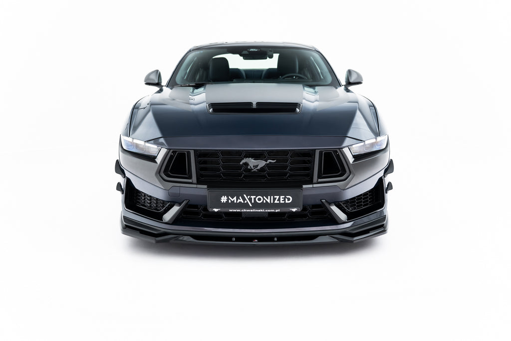 Maxton Design Street+ Spoilerlippe Front Ansatz V.2 passend für Ford Mustang Dark Horse Mk7 schwarz Hochglanz