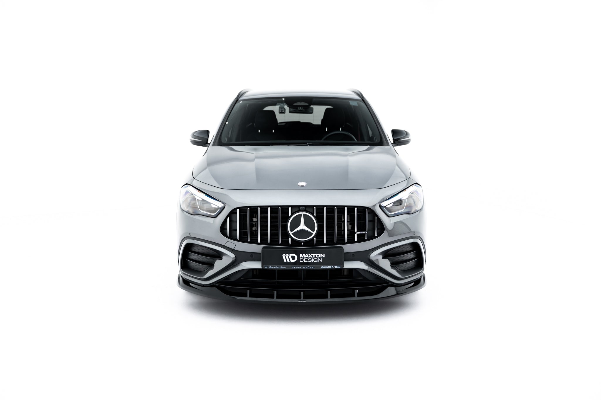 Maxton Design Street+ Spoilerlippe Front Ansatz V.2 passend für Mercedes-AMG GLA 35 H247 Facelift schwarz Hochglanz