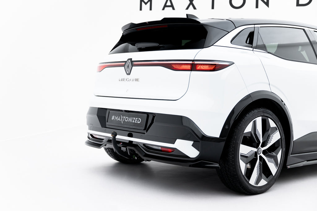 Maxton Design Mittlerer Diffusor Heck Ansatz DTM Look passend für Renault Megane E-Tech Electric Mk1 schwarz Hochglanz