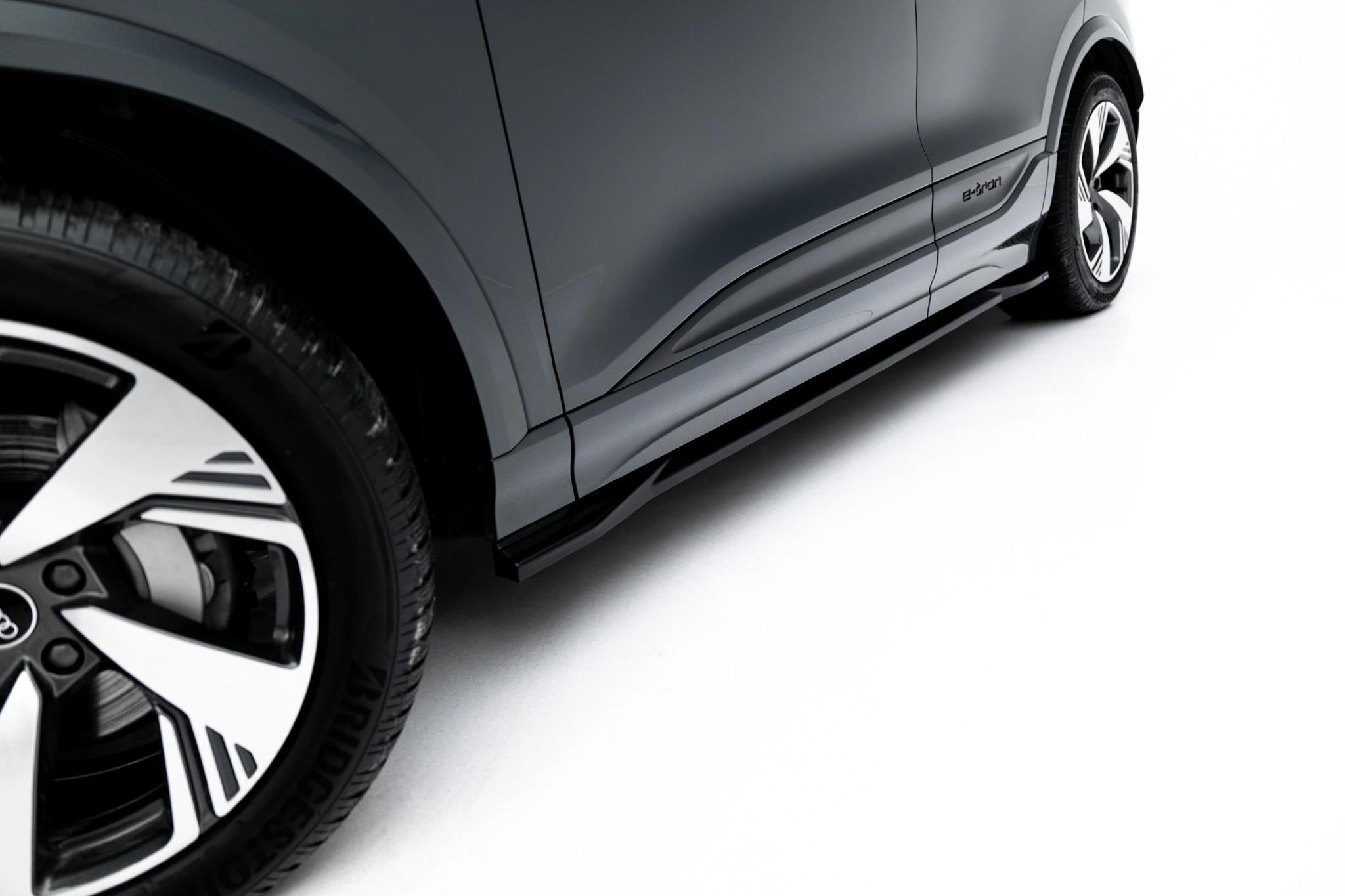 Maxton Design Street+ Seitenschweller Leisten passend für Audi Q6 e-tron Standard / S-Line / SQ6 e-tron SUV / Sportback Mk1 schwarz Hochglanz