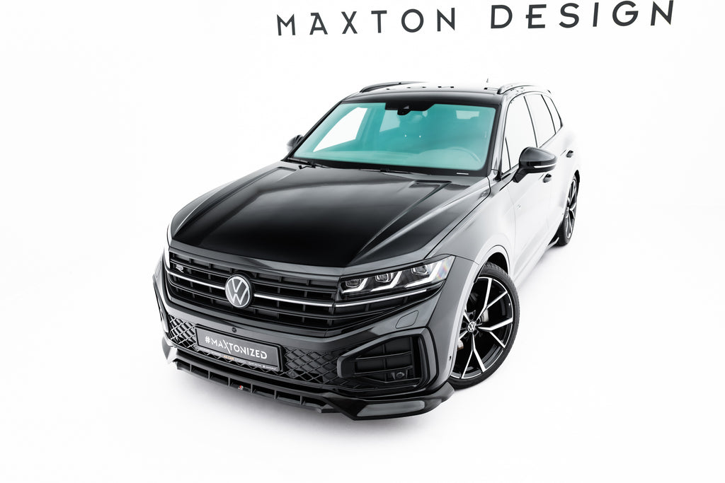 Maxton Design Street+ Spoilerlippe Front Ansatz passend für VW Touareg R-Line Mk3 Facelift schwarz Hochglanz