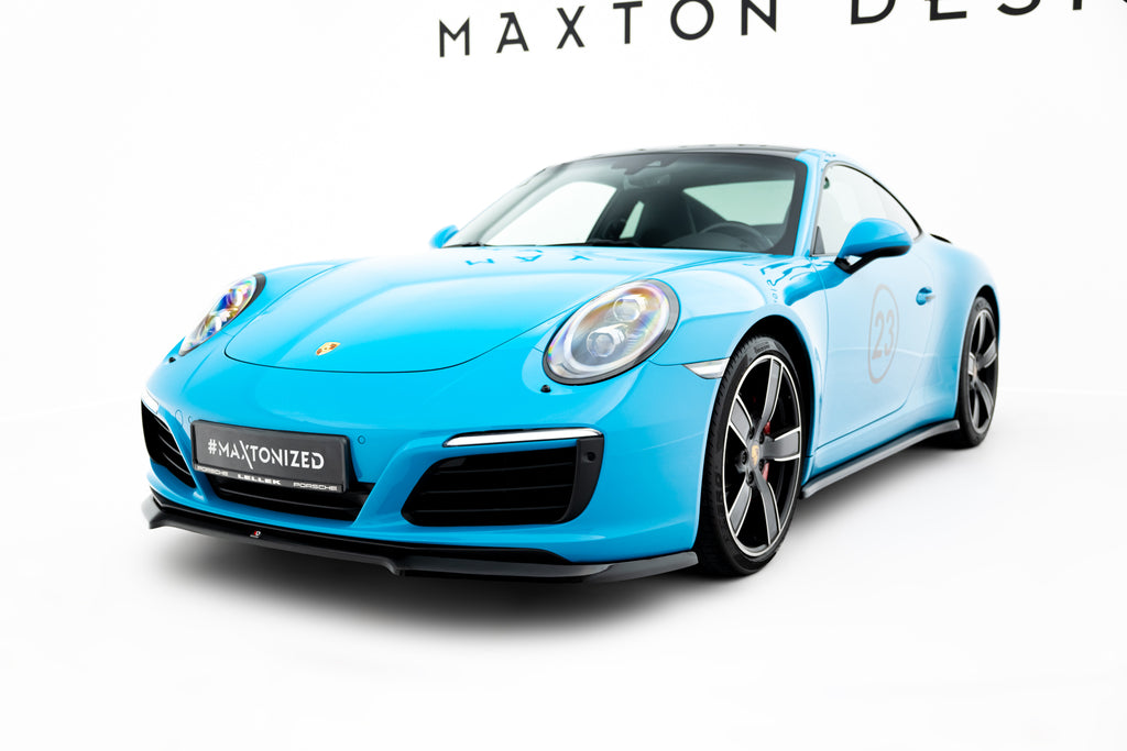 Maxton Design Street+ Spoilerlippe Front Ansatz V.1 passend für Porsche 911 Carrera 991 Facelift schwarz Hochglanz