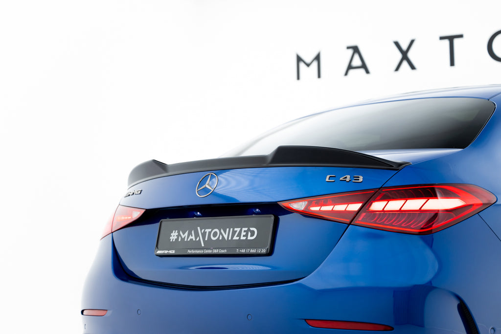 Maxton Design Spoiler CAP 3D passend für Mercedes-AMG C 43 / AMG-Line Limousine W206 schwarz Hochglanz