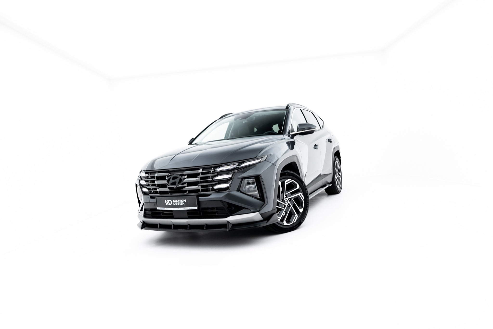 Maxton Design Street+ Spoilerlippe Front Ansatz passend für Hyundai Tucson Mk4 Facelift schwarz Hochglanz
