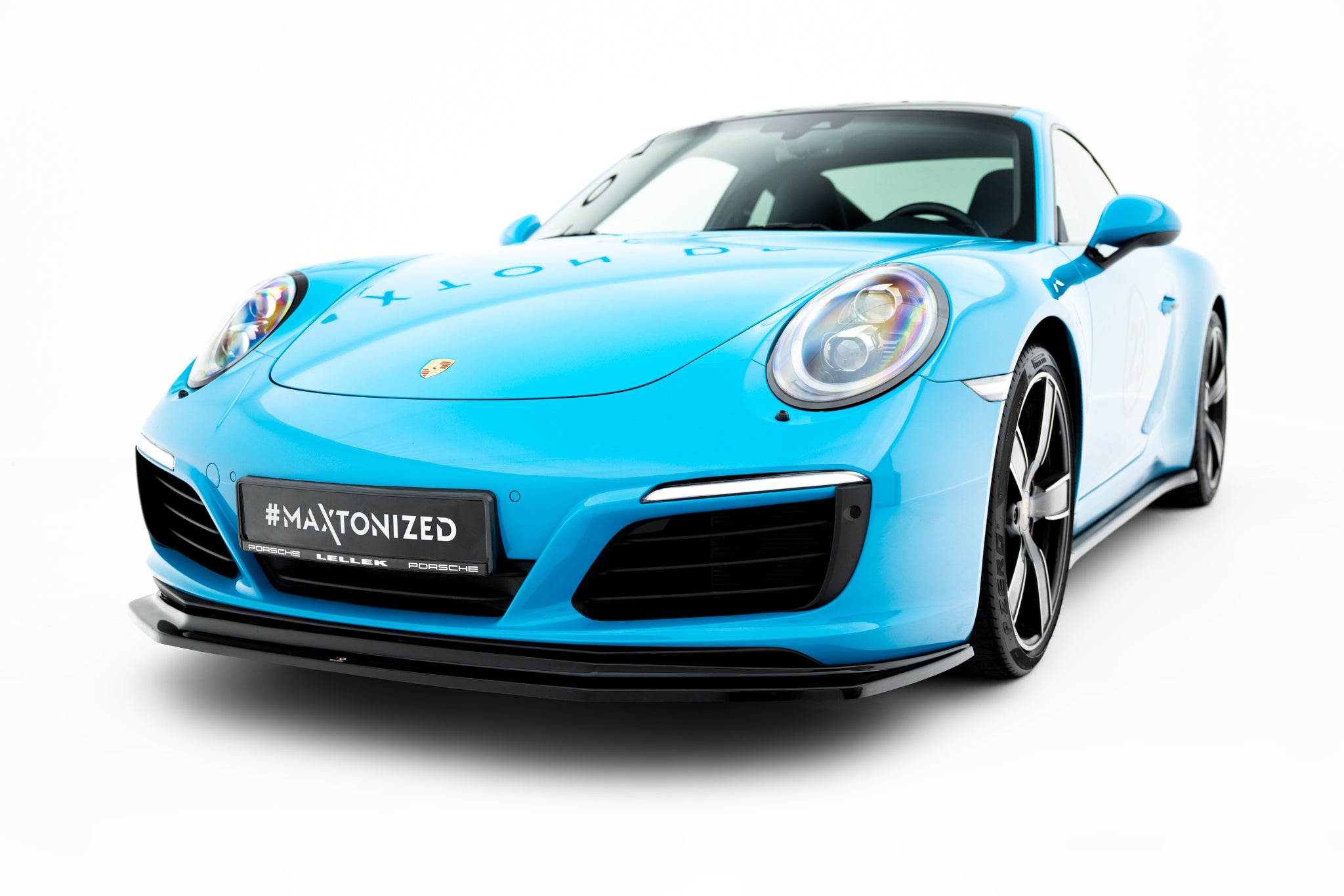 Maxton Design Street+ Spoilerlippe Front Ansatz V.2 passend für Porsche 911 Carrera 991 Facelift schwarz Hochglanz