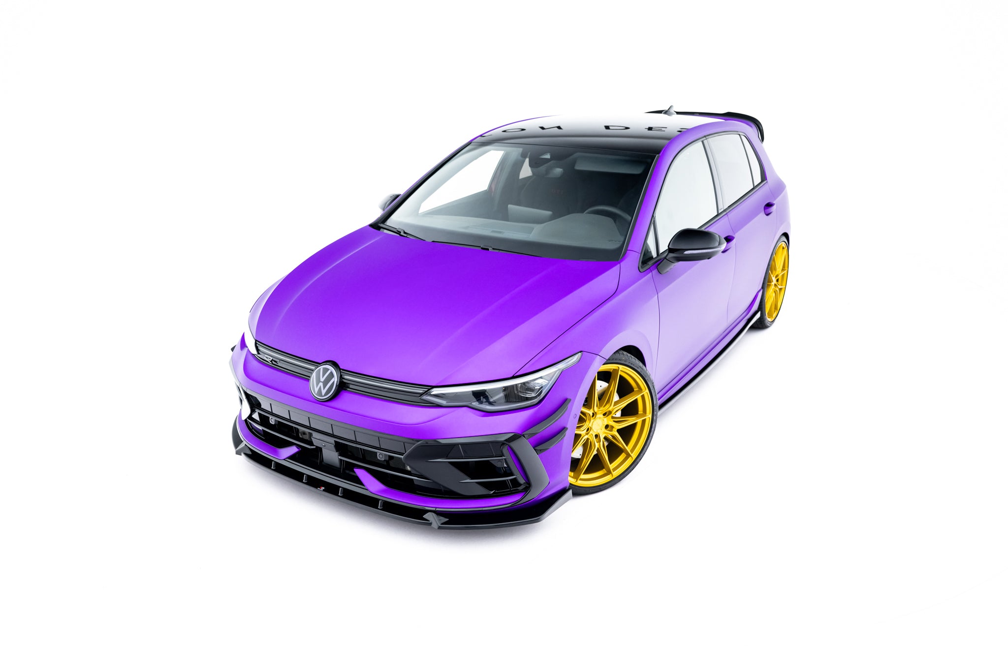 Maxton Design Street+ Spoilerlippe Front Ansatz V.3 passend für VW Golf R Variant Mk8 Facelift schwarz Hochglanz