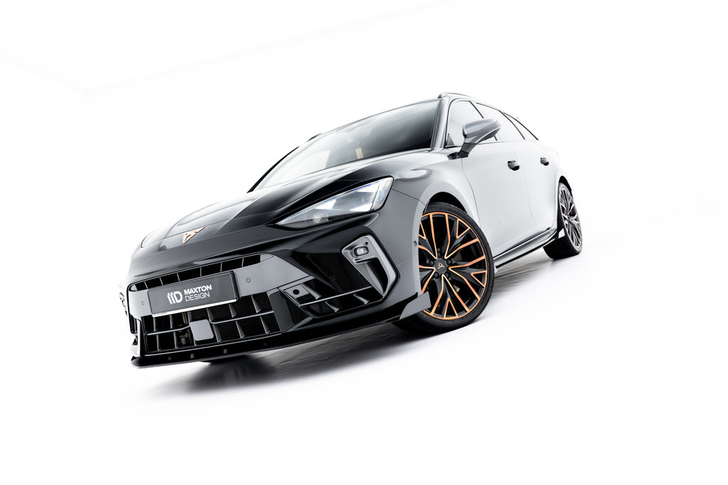 Maxton Design Street Pro Street+ Spoilerlippe Front Ansatz + Flaps passend für Cupra Leon ST / Hatchback Mk1 Facelift schwarz Hochglanz