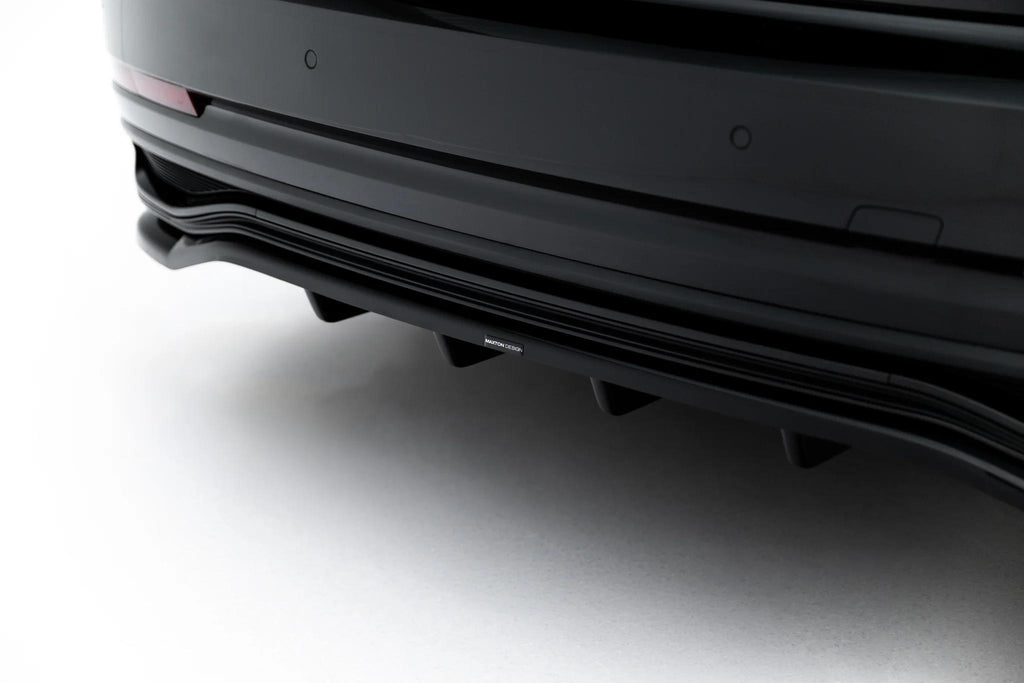 Maxton Design Street+ Mittlerer Diffusor Race Passend für Audi A8 S-Line Long D5 Facelift Schwarz Hochglanz