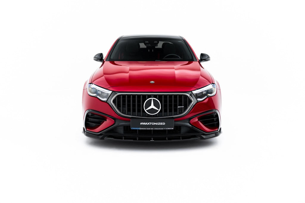 Maxton Design Street+ Spoilerlippe Front Ansatz passend für Mercedes-AMG E53 Limousine / Kombi W214 schwarz Hochglanz