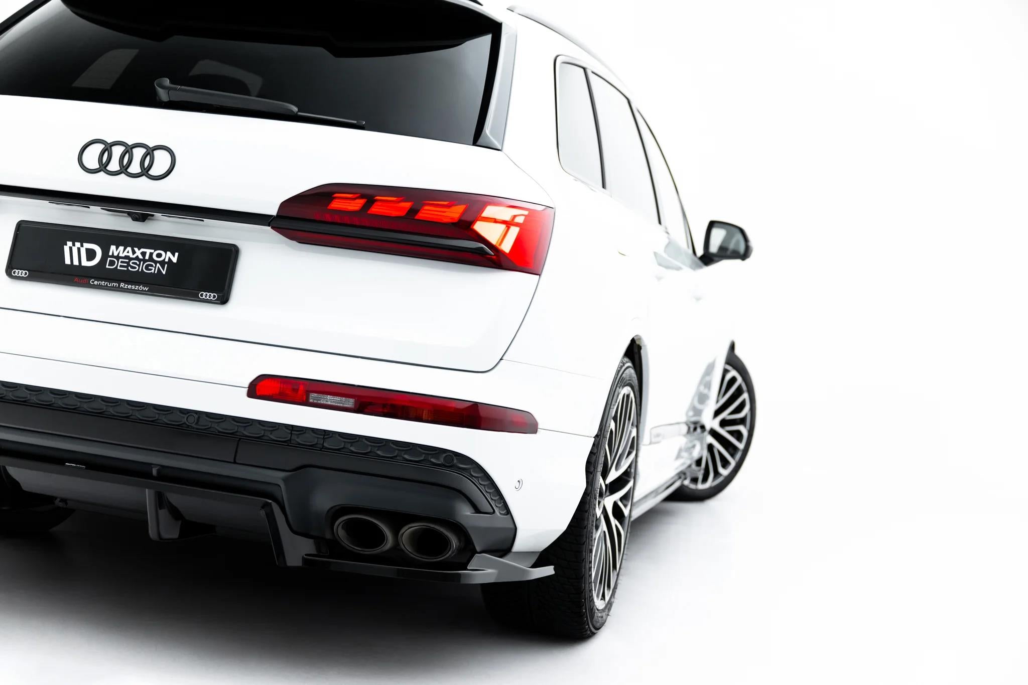 Maxton Design Street+ Mittlerer Diffusor RACE passend für Audi SQ7 Mk2 Facelift 2 schwarz Hochglanz