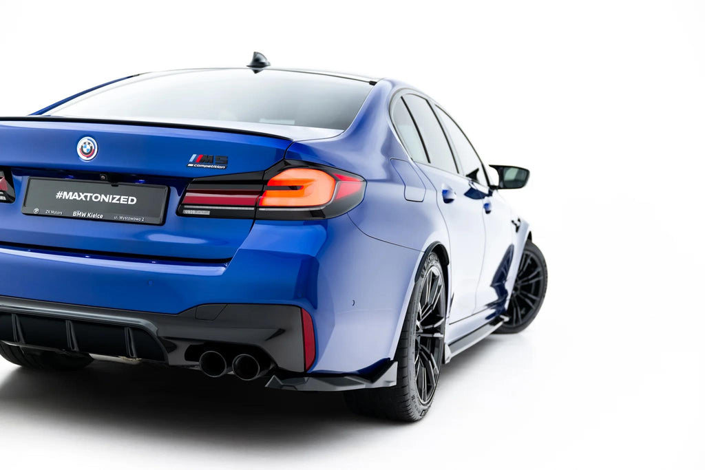 Maxton Design Heck Ansatz Flaps Diffusor V.2 passend für BMW M5 F90 schwarz Hochglanz
