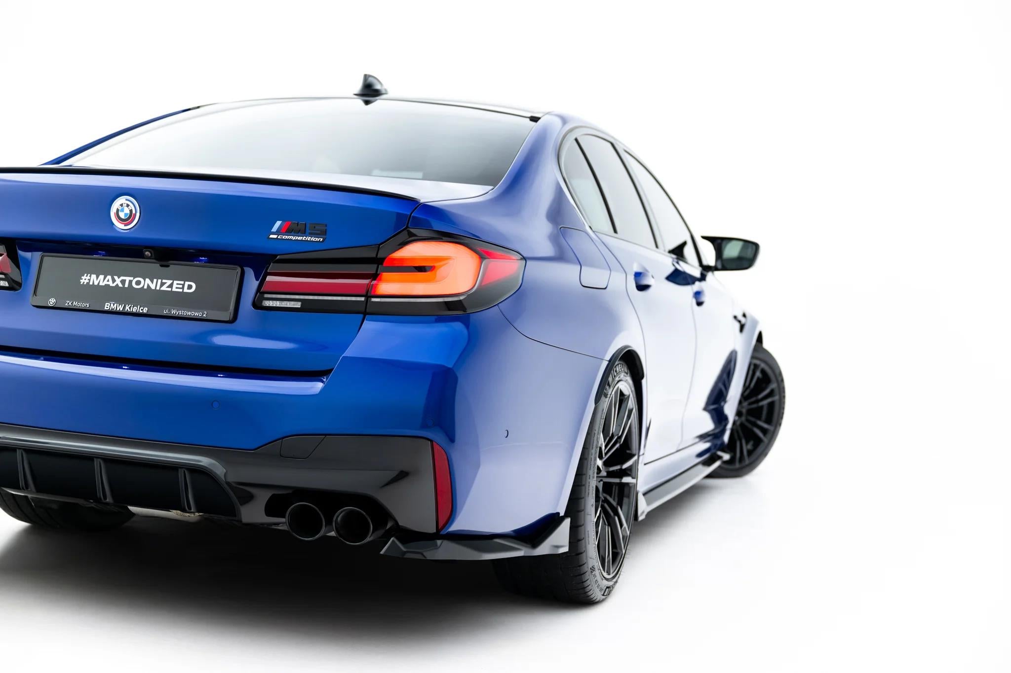 Maxton Design Heck Ansatz Flaps Diffusor V.2 passend für BMW M5 F90 schwarz Hochglanz