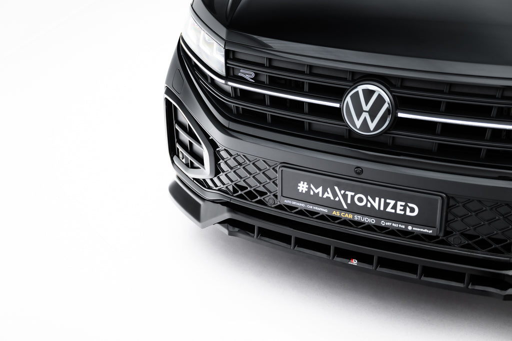Maxton Design Street+ Spoilerlippe Front Ansatz passend für VW Touareg R-Line Mk3 Facelift schwarz Hochglanz